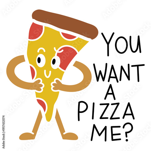 Cartoon character a slice of pizza