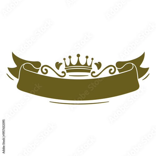 Gold banner with a crown on it