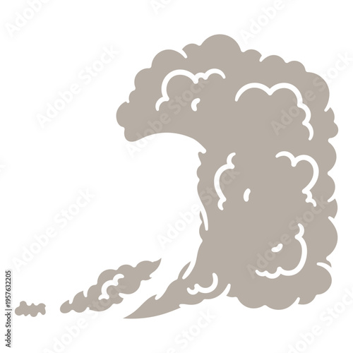 Wave with smoke coming out of it