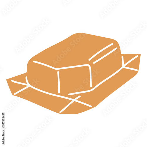 Butter in its wrapper