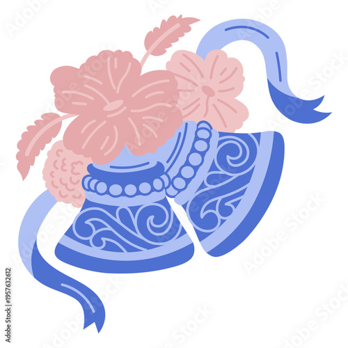 Floral and blue bell design