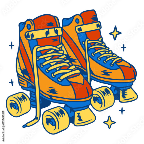 Colorful roller skate design