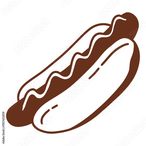 Brown hot dog design