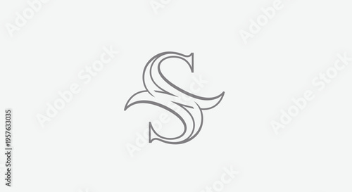 Elegant Script Letter S Initial Logo Design, in bright studio
