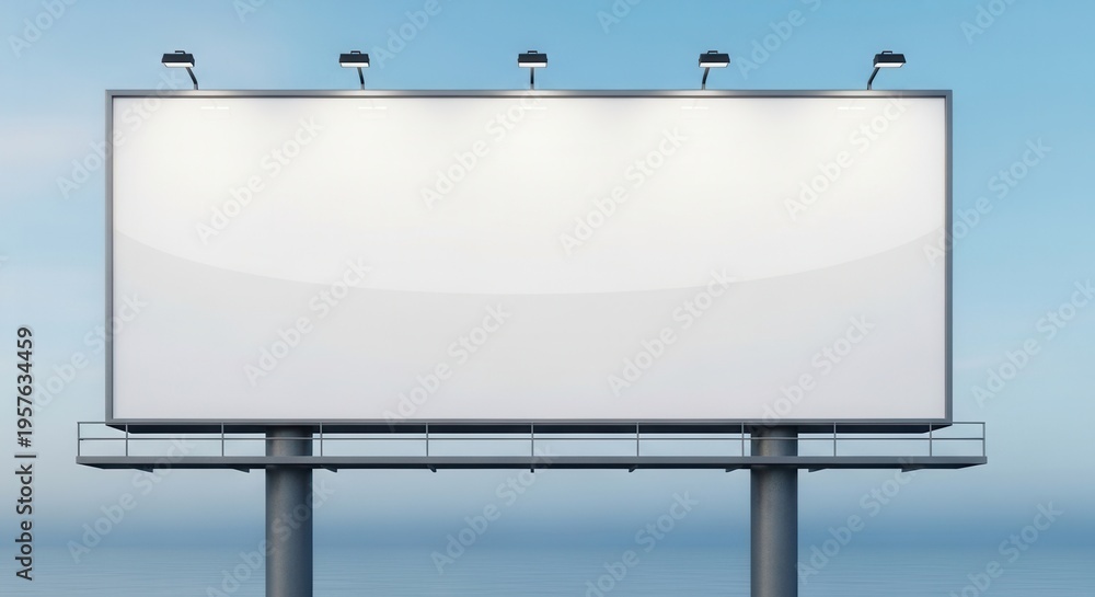 Obraz premium Blank Billboard Underneath A Clear Blue Sky Waiting For Your Message