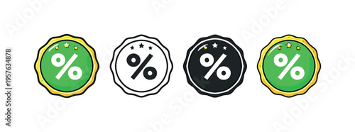 Positive outcome result represented by a percentage symbol enclosed within a circular badge, centered and clearly visible as one