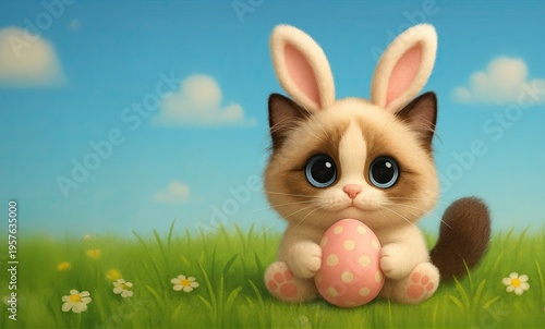 Cute Cartoon Cat Dressed as...