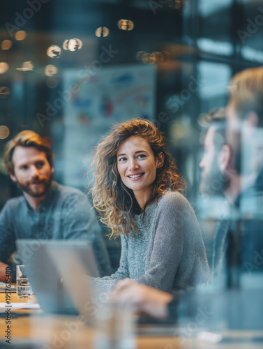 Young professionals share ideas and strategies in a modern workspace