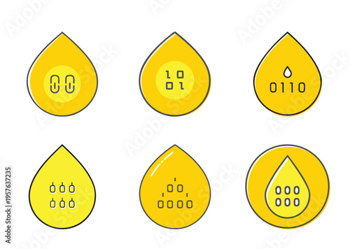 Conceptual binary code illustrations depicting the essence of digital information flow
