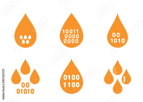 Digital Data Drops A symbolic representation of data, coding, and digital presence