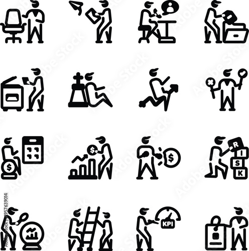 Collection of Office and Corporate Glyph Icons
