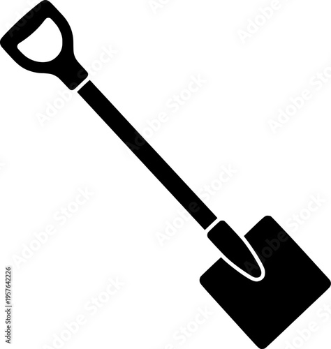 vector clip art snow shovel for web and graphic design
