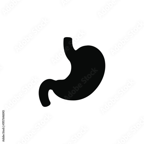 Stomach silhouette vector flat illustration design.