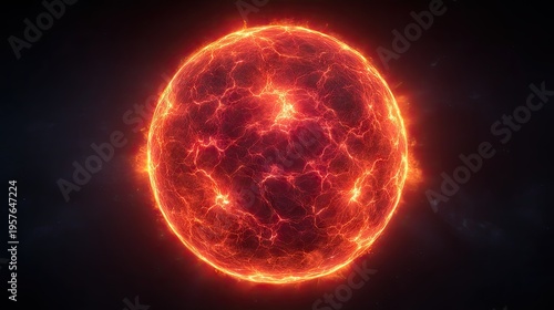Fiery orb illustration red hot sphere energy concept background