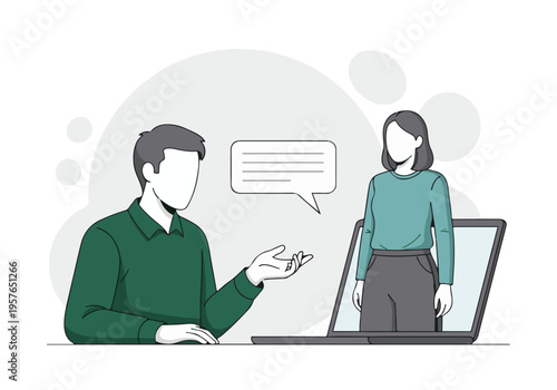 Virtual meeting or online consultation between two professionals