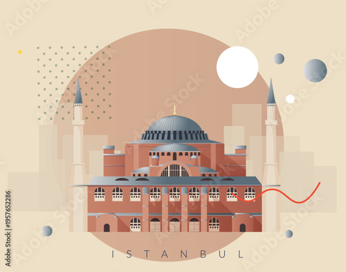 Hagia Sophia Grand Mosque - Istanbul - Stock Illustration