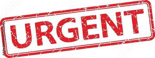Red grunge rubber stamp with the word URGENT in bold capital letters on a white background