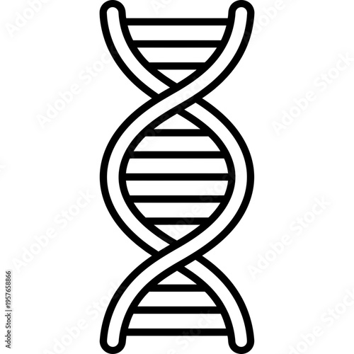 Minimalistic DNA double helix outline icon