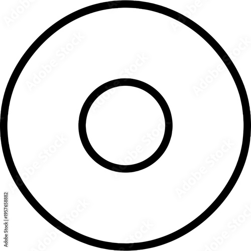 Minimalistic biological cell outline icon with nucleus