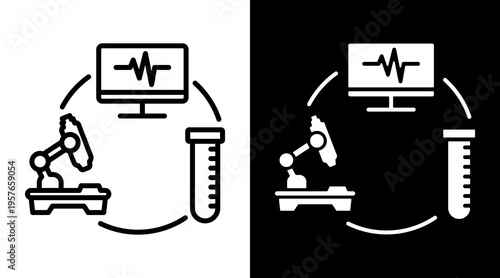 Medical Devices Icon. Two-Tone Version On Black And White Background