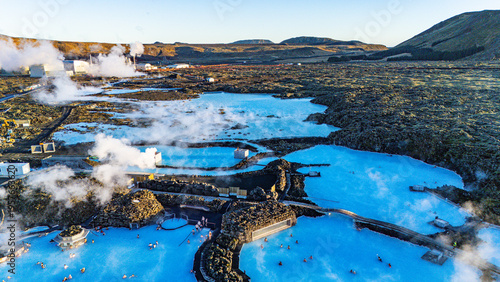 Obraz na płótnie Basalt rock formation in Hljóðaklettar, Iceland with unique volcanic shapes and clear blue sky