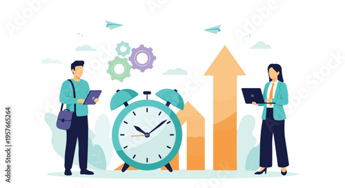 Photography Business productivity and time management concept with working people