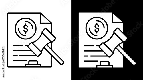 Regulations Icon. Two-Tone Version On Black And White Background