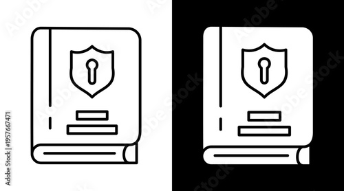 Privacy Law Icon. Two-Tone Version On Black And White Background