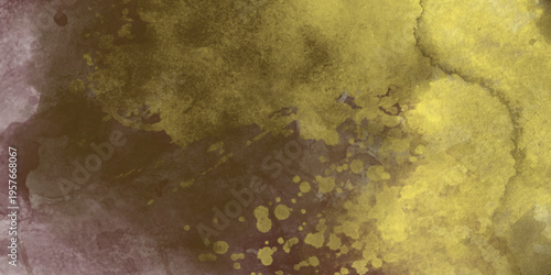 Abstract watercolor texture with blended gold and deep brown washes