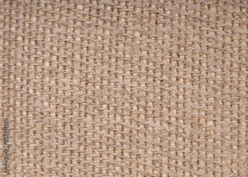 Close Up Brown Burlap Fabric Surface