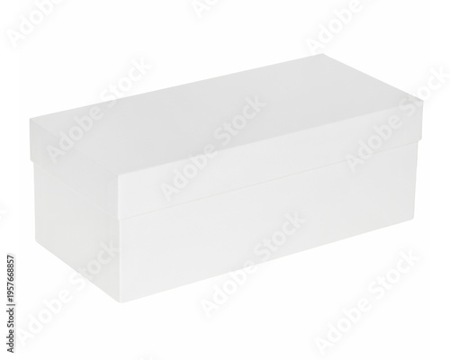 Empty White Cardboard Box With Lid