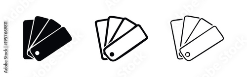 Color Palette Fan Icon Set. Design, Art, Swatch, and Color Selection Concept Vector Illustration.