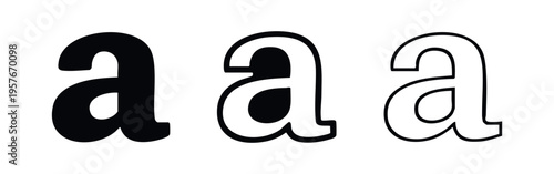 Stylized Lowercase 'a' Lettermark and Typographic Icons for Font Design and Branding