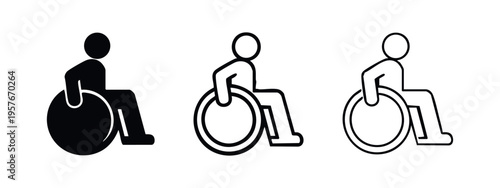 Wheelchair Accessible Person Icons Set
