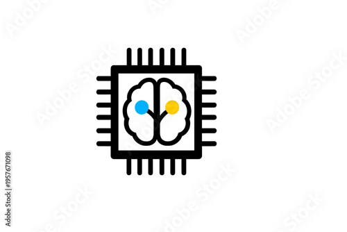 A minimalist vector illustration of a computer processor chip