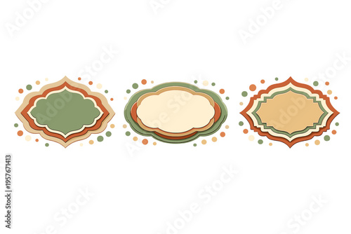 A set of three decorative layered frames with ornate borders in