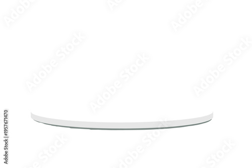 A minimalist white circular pedestal isolated on a white background