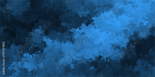 An abstract blue grunge background with a dark storm cloud texture blending smoke and light into a bright celestial space backdrop