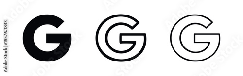 Google G Logo Icon Set - Search Engine Symbol Collection, Web Services Monogram Vector