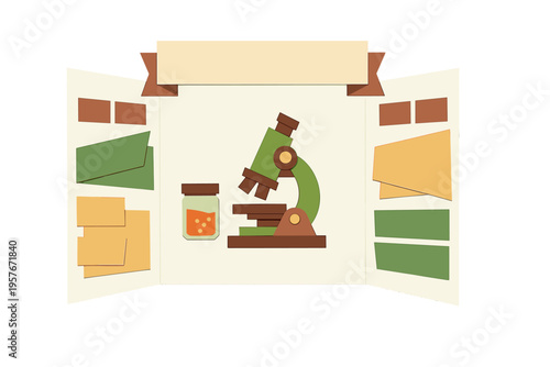 An illustration of a three-panel science fair presentation board