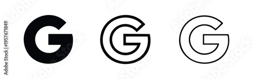Google G Logo Icon Set - Search Engine Symbol Collection, Web Services Monogram Vector