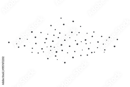Abstract geometric network design featuring dark circular nodes and