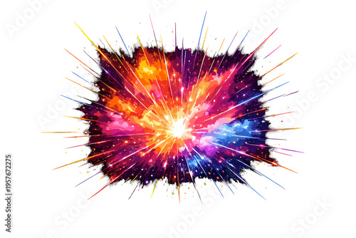 Vibrant abstract explosion of colorful light and energy with