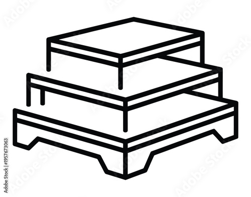Plyo box vector illustration, isolated fitness equipment for plyometric training, strength, and agility exercises, minimal design for workout guides