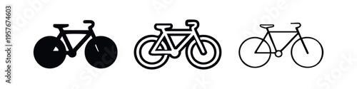 Bicycle icon set. Bike vector symbol for sport, eco-friendly transport, and healthy lifestyle design.