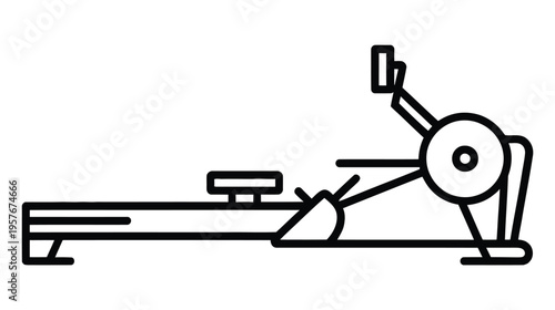 Rowing machine icon isolated on white background, perfect for fitness apps, exercise programs, gym advertisements