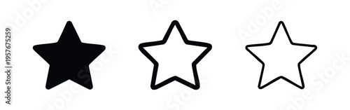 Star Icon Set - Favorite, Rating, Quality, and Importance Symbol Vector
