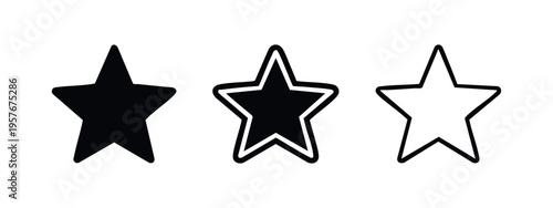 Star Icon Set - Favorite, Rating, Quality, and Importance Symbol Vector