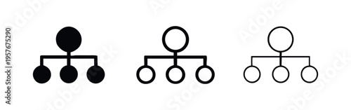 Organization Chart and Hierarchy Icon Set - Business Structure and Team Management Vector