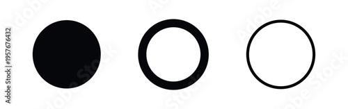 Oval Shape Icon Set - Elongated Geometric Symbols in Flat and Outline Styles